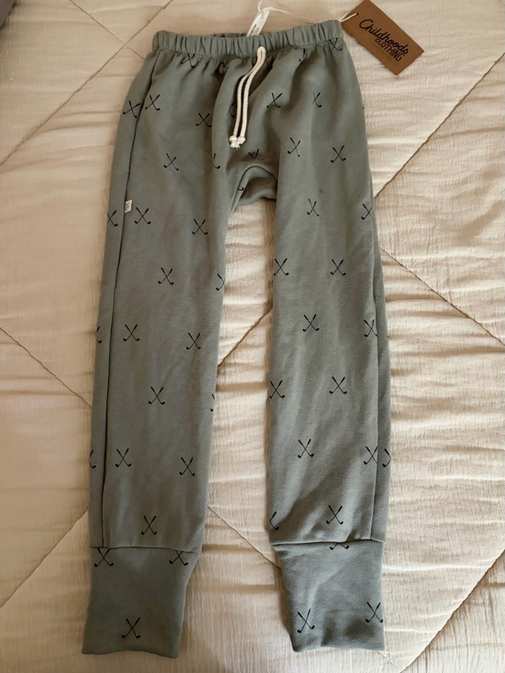 NWT Childhoods Clothing Kids Grey Joggers Sweatpants with Golf Club Print 8/9